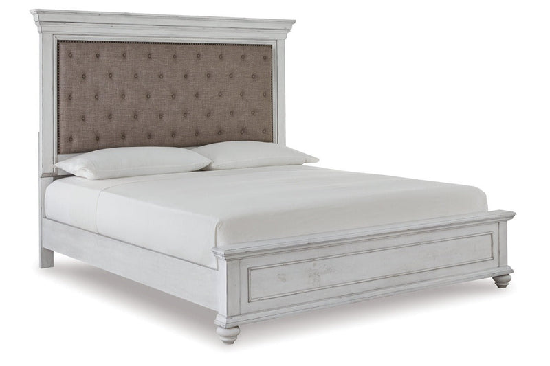 Kanwyn Whitewash Queen Panel Upholstered Bed - DMV FurnitureQueen Bed