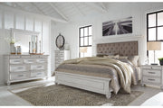 Kanwyn Whitewash Queen Panel Upholstered Bed - DMV FurnitureQueen Bed