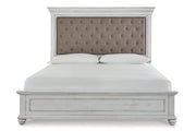 Kanwyn Whitewash Queen Panel Upholstered Bed - DMV FurnitureQueen Bed