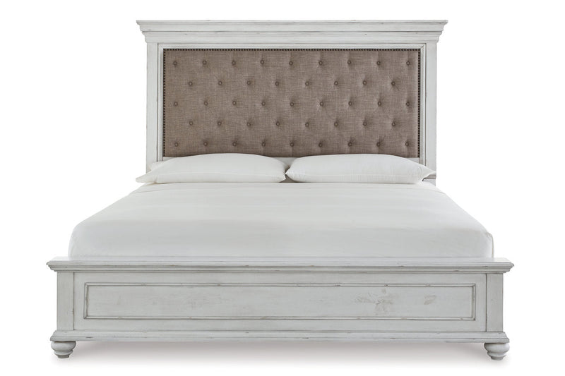 Kanwyn Whitewash Queen Panel Upholstered Bed - DMV FurnitureQueen Bed