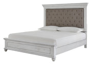 Kanwyn Whitewash Queen Upholstered Panel Bed - DMV FurnitureQueen Bed