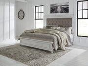 Kanwyn Whitewash Queen Upholstered Panel Bed - DMV FurnitureQueen Bed