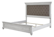 Kanwyn Whitewash Queen Upholstered Panel Bed - DMV FurnitureQueen Bed