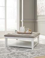 Kanwyn Whitewash Upholstered Ottoman Coffee Table - DMV FurnitureCoffee Table