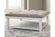 Kanwyn Whitewash Upholstered Ottoman Coffee Table - DMV FurnitureCoffee Table