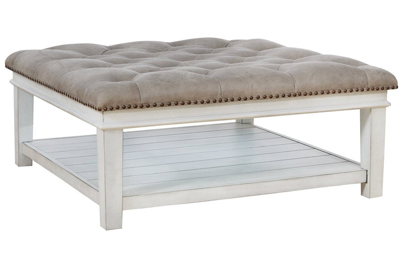 Kanwyn Whitewash Upholstered Ottoman Coffee Table - DMV FurnitureCoffee Table