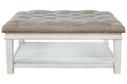 Kanwyn Whitewash Upholstered Ottoman Coffee Table - DMV FurnitureCoffee Table
