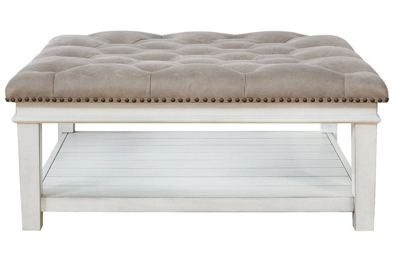 Kanwyn Whitewash Upholstered Ottoman Coffee Table - DMV FurnitureCoffee Table