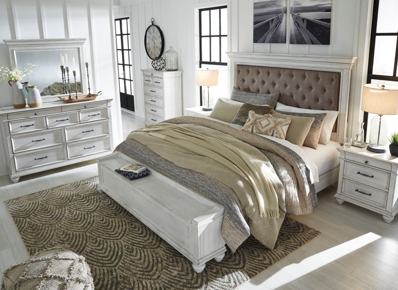 Kanwyn Whitewash Upholstered Storage Bedroom Set - DMV FurnitureBedroom Set