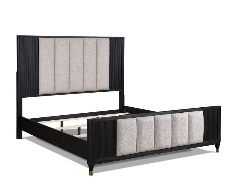 Kara Black Queen Panel Bed - DMV FurnitureQueen Bed