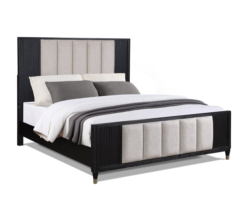 Kara Black Queen Panel Bed - DMV FurnitureQueen Bed