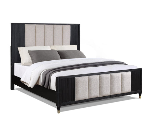Kara Black Queen Panel Bed - DMV FurnitureQueen Bed