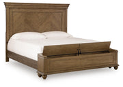 Karallin Medium Brown King Panel Storage Bed - PCB782B8