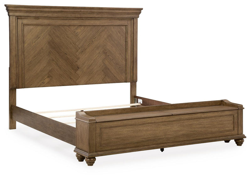 Karallin Medium Brown King Panel Storage Bed - PCB782B8