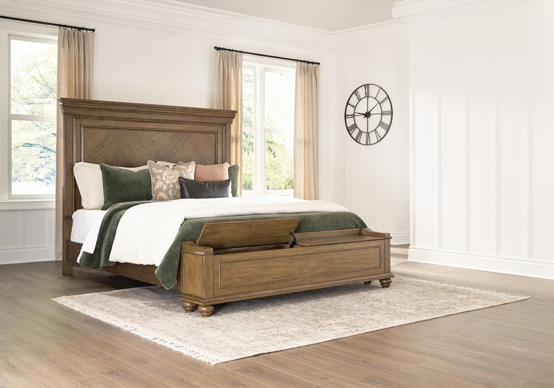 Karallin Medium Brown King Panel Storage Bed - PCB782B8
