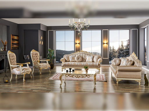 Kardelen 2-pieces (1 Sofa & 1 Loveseat) Livingroom Set Cream in Cream - 101-KAR-07419-32