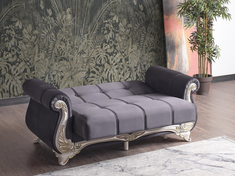 Karizma 64" Wide Rolled Arm Convertible Loveseat - Loveseat