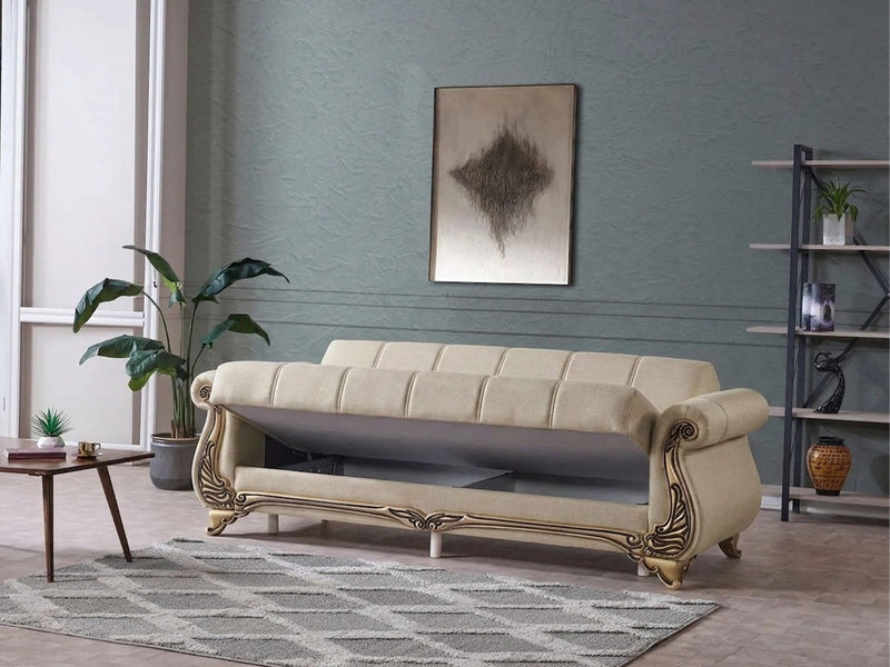 Karizma Convertible Sofa Cream in Cream - 200-KAR-ANK529-3
