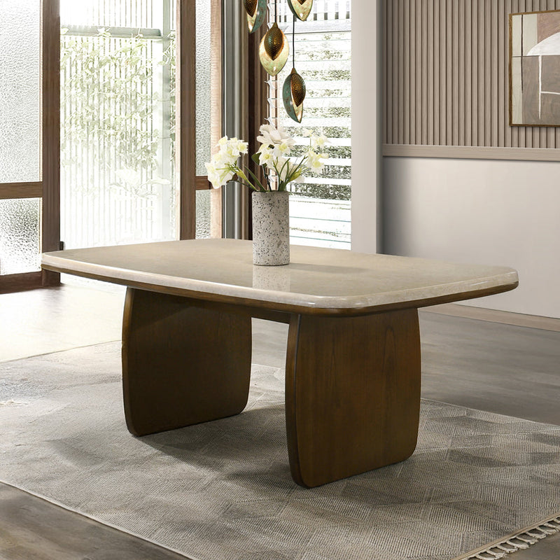 Kasha Dining Table w/Natural Marble Top - DN04665