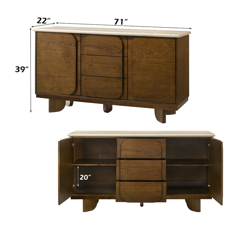 Kasha Server w/Natural Marble Top - DN04668