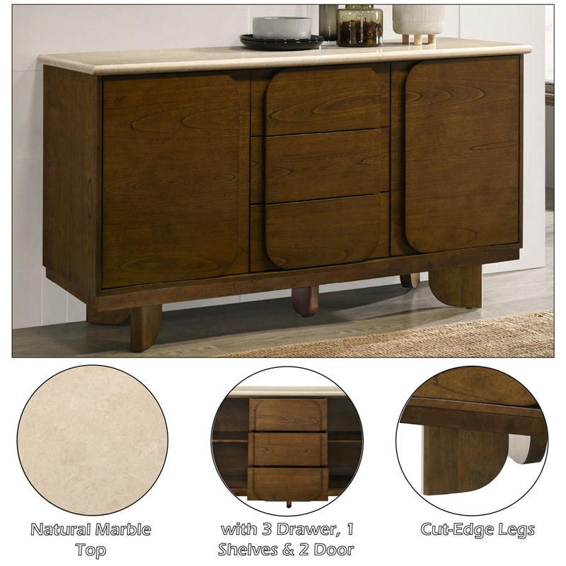 Kasha Server w/Natural Marble Top - DN04668
