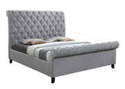 Kate Gray King Upholstered Sleigh Platform Bed - DMV FurnitureKing Bed