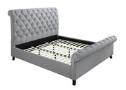 Kate Gray King Upholstered Sleigh Platform Bed - DMV FurnitureKing Bed
