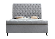 Kate Gray Queen Upholstered Sleigh Platform Bed - DMV FurnitureQueen Bed