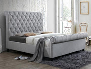 Kate Gray Upholstered Queen Sleigh Platform Bed - DMV FurnitureQueen Bed