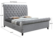 Kate Gray Upholstered Queen Sleigh Platform Bed - DMV FurnitureQueen Bed