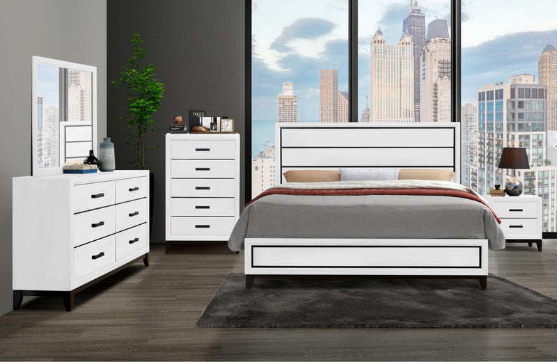 Kate White Full Bed Group - KATE-WH-FBG (M)