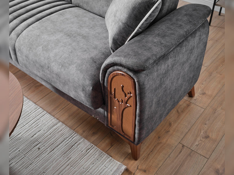Katre Convertible Loveseat in Anthracite - 200-ELIF-KAT-A651-2