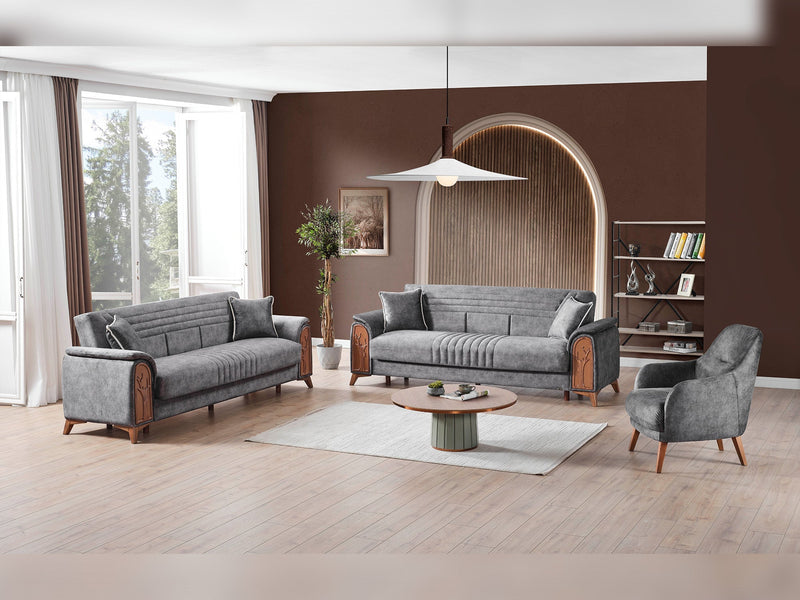 Katre Convertible Loveseat in Anthracite - 200-ELIF-KAT-A651-2