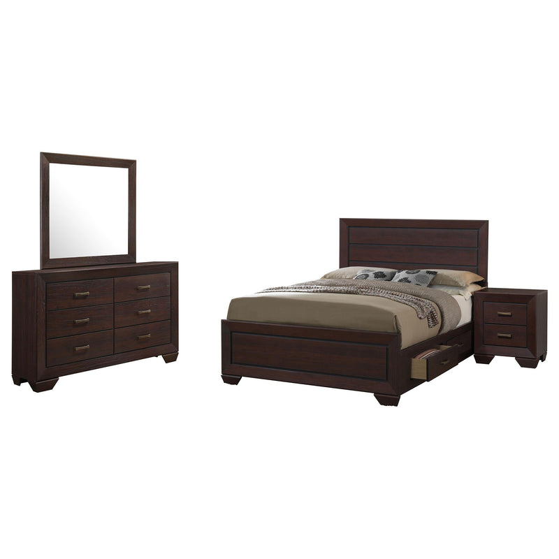 Kauffman 4-piece California King Bedroom Set Dark Cocoa - 204390KW-S4