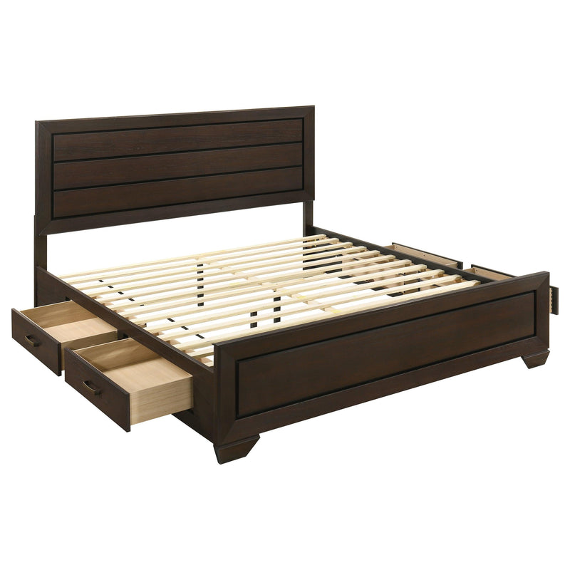 Kauffman Wood Eastern King Storage Panel Bed Dark Cocoa - 204390KE