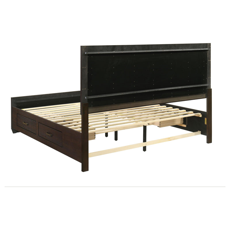Kauffman Wood Eastern King Storage Panel Bed Dark Cocoa - 204390KE