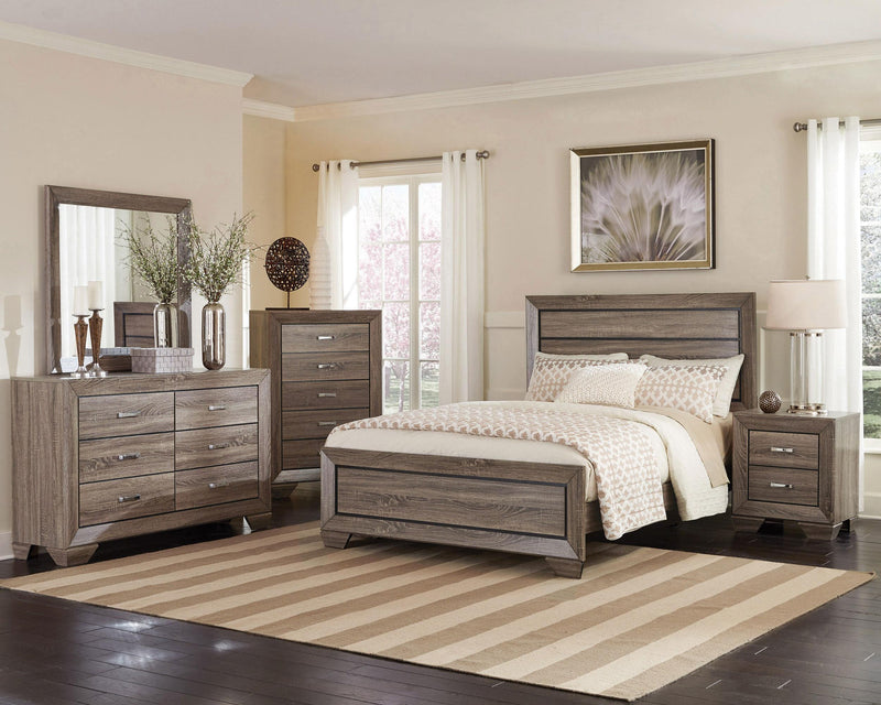 Kauffman Wood Queen Panel Bed Washed Taupe - 204191Q