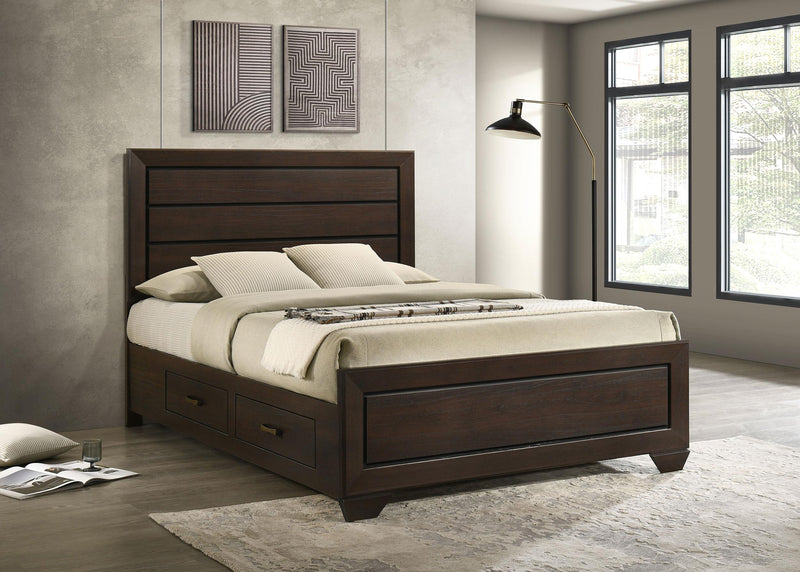 Kauffman Wood Queen Storage Panel Bed Dark Cocoa - 204390Q