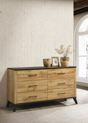 Kaywood 6-drawer Dresser Cabinet Natural Pine - 225003