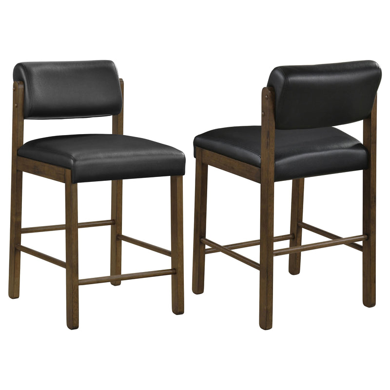 Kehoe Upholstered Counter Height Chair Black and Walnut (Set of 2) - 193929WAL