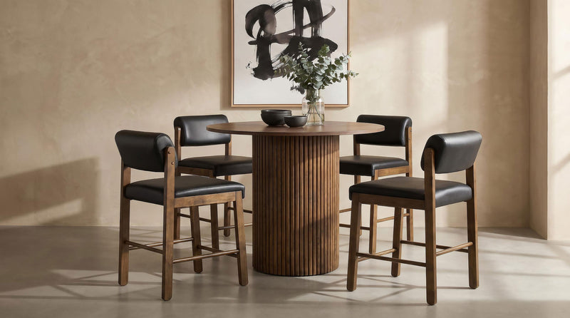 Kehoe Upholstered Counter Height Chair Black and Walnut (Set of 2) - 193929WAL