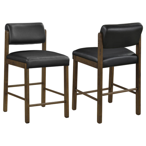 Kehoe Upholstered Counter Height Chair Black and Walnut (Set of 2) - 193929WAL