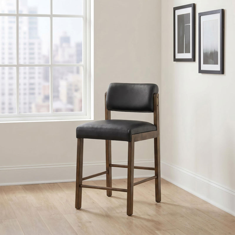 Kehoe Upholstered Counter Height Chair Black and Walnut (Set of 2) - 193929WAL