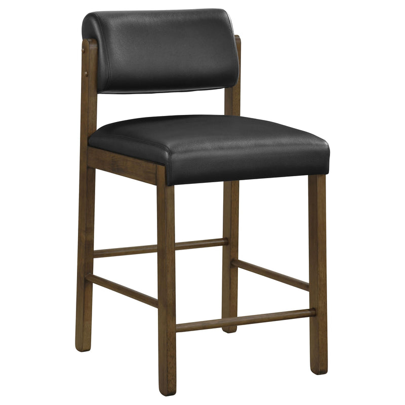 Kehoe Upholstered Counter Height Chair Black and Walnut (Set of 2) - 193929WAL
