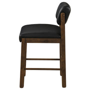 Kehoe Upholstered Counter Height Chair Black and Walnut (Set of 2) - 193929WAL