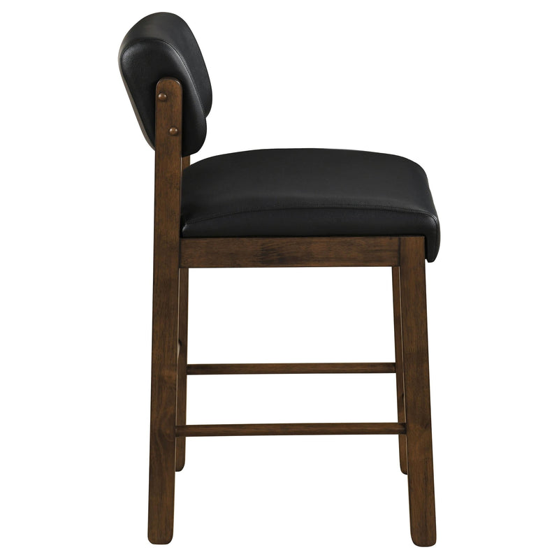 Kehoe Upholstered Counter Height Chair Black and Walnut (Set of 2) - 193929WAL