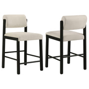 Kehoe Upholstered Counter Height Chair Cream and Black (Set of 2) - 193939BLK