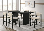 Kehoe Upholstered Counter Height Chair Cream and Black (Set of 2) - 193939BLK