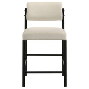 Kehoe Upholstered Counter Height Chair Cream and Black (Set of 2) - 193939BLK