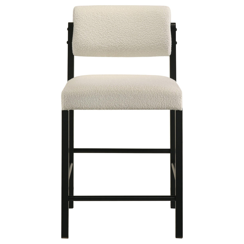 Kehoe Upholstered Counter Height Chair Cream and Black (Set of 2) - 193939BLK